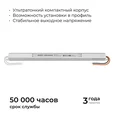 03-177 Блок питания 12В, 60Вт, 200-264В, 5А, IP20, алюм., 312х18х18, ультратонкий, серебро