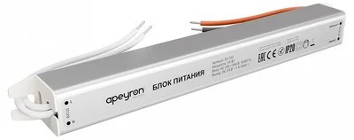 03-182 Блок питания 24В, 24Вт, 200-264В, 1А, IP20, алюм., 175х18х18, ультратонкий, серебро