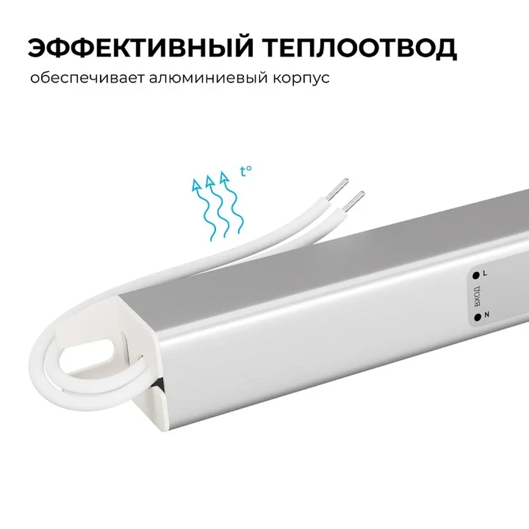 03-183 Блок питания 24В, 36Вт, 200-264В, 1,5А, IP20, алюм., 282х18х18, ультратонкий, серебро