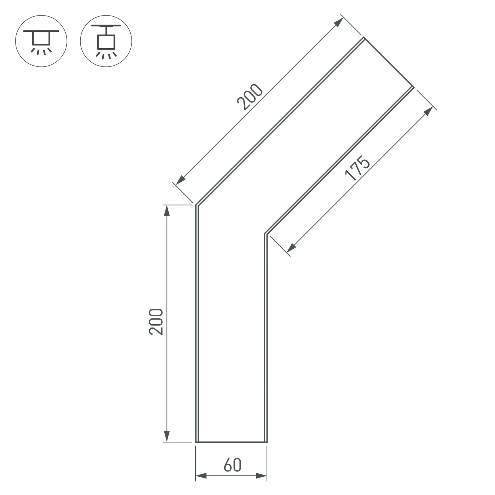 Угол SL-LINE-6070-135 (Arlight, Металл) 030138 030138