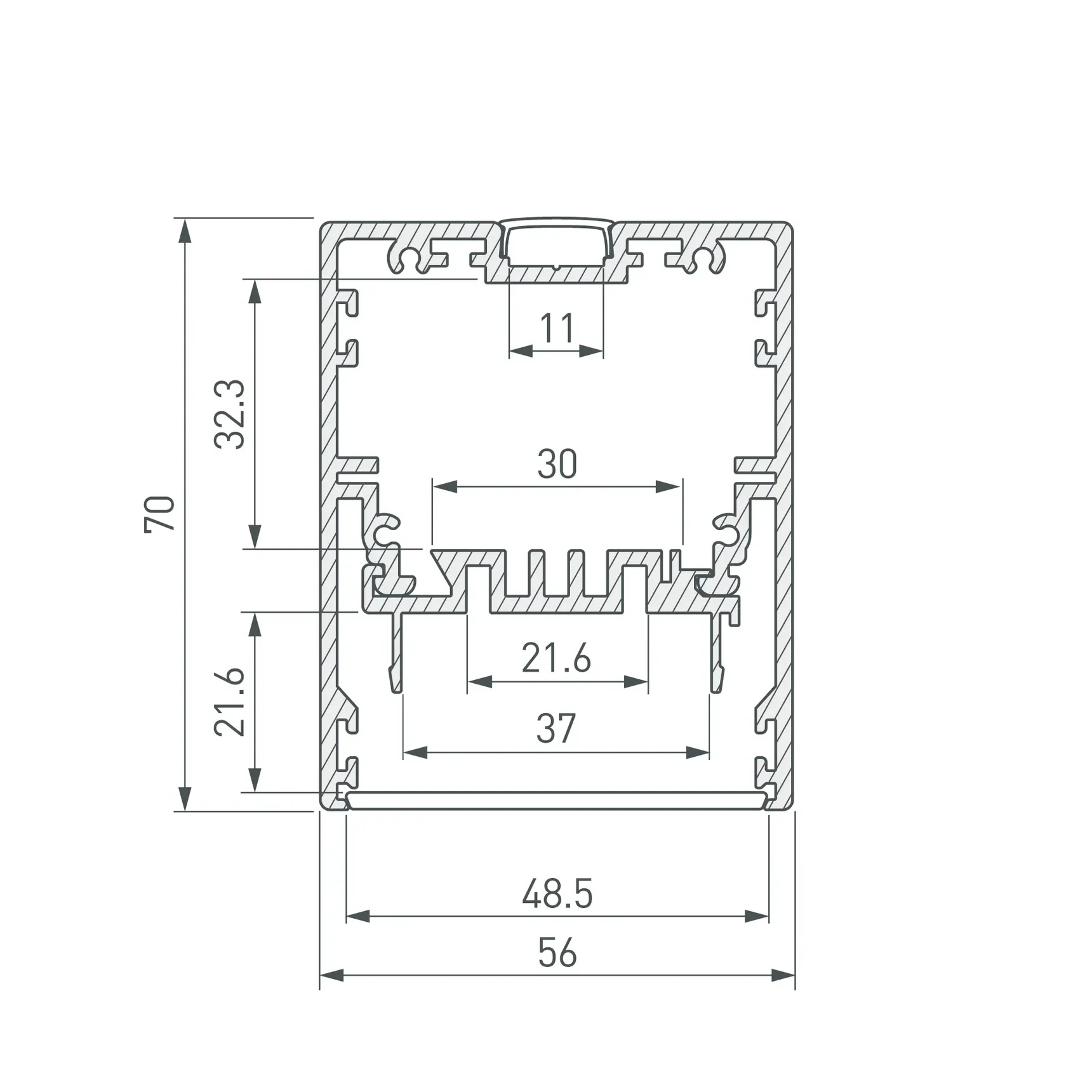 Профиль KLUS-POWER-W50-2000 ANOD (Arlight, Алюминий) 030303 030303 | Под заказ