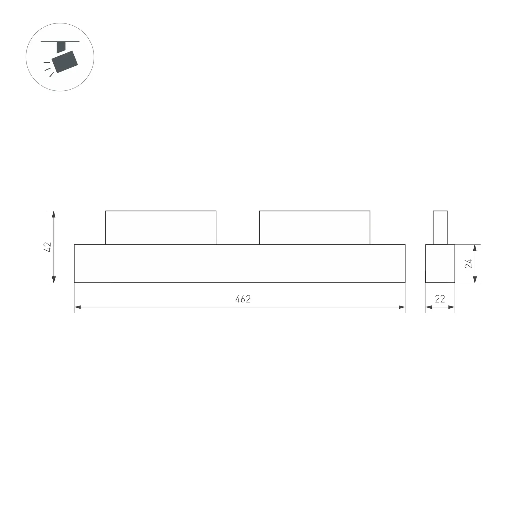 Светильник MAG-ORIENT-FLAT-L465-16W Day4000 (BK, 100 deg, 48V) (Arlight, IP20 Металл, 5 лет) 033611(1)
