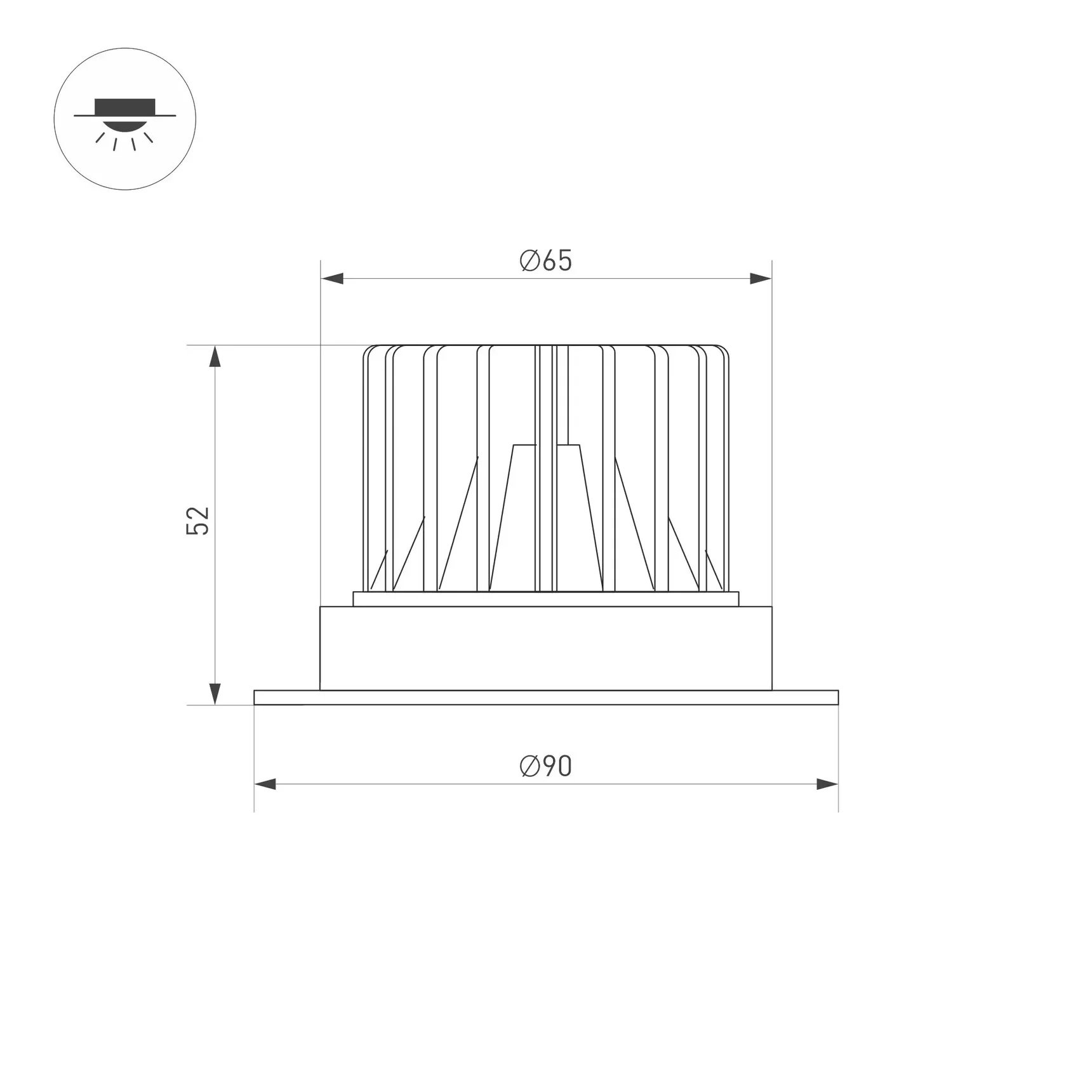 Светильник MS-ATLAS-TRIMLESS-R50-6W Warm3000 (BK, 40deg, 230V) (Arlight, IP20 Металл, 5 лет) 036135(1)