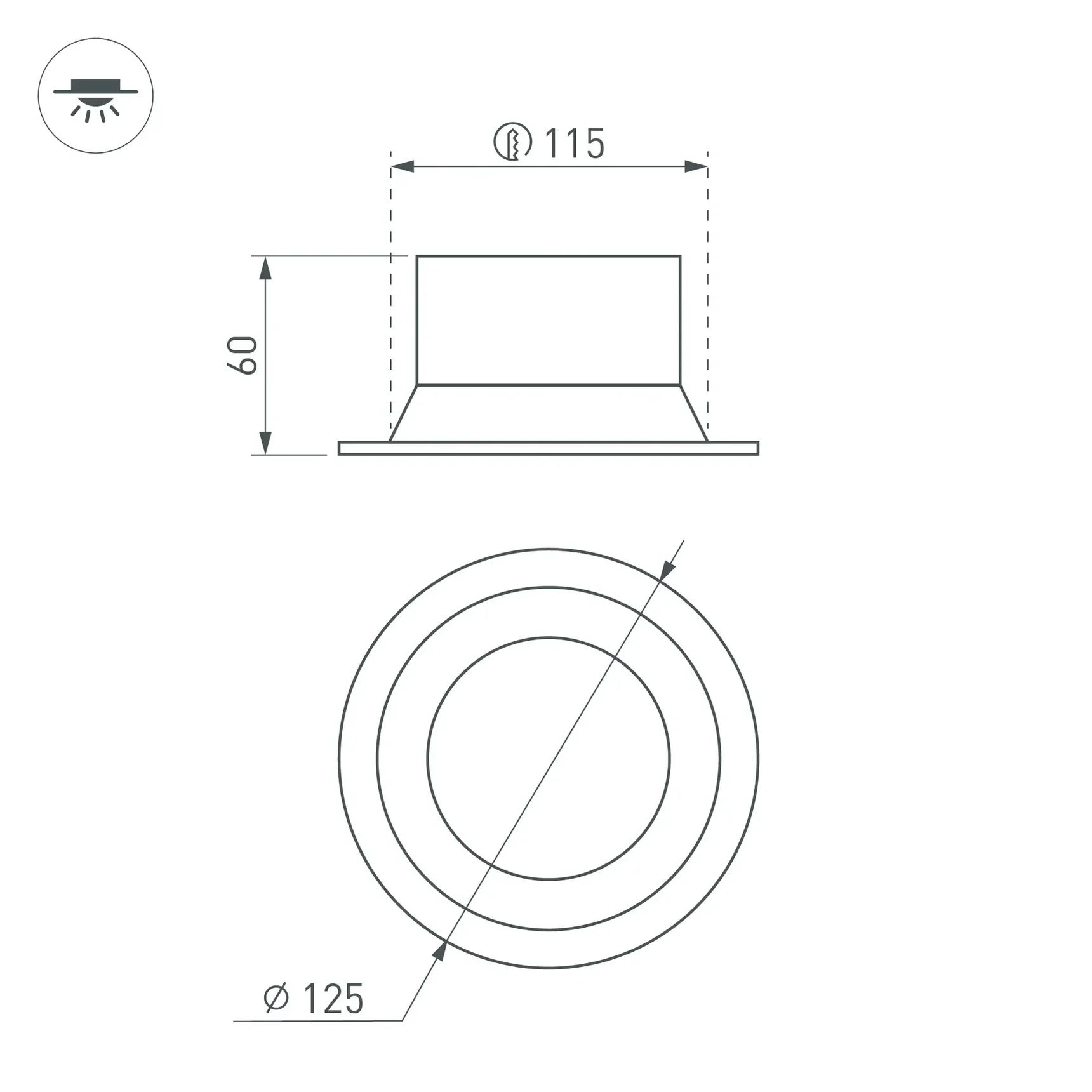 Светильник MS-BREEZE-BUILT-R125-16W Warm3000 (WH, 90 deg, 230V) (Arlight, IP20 Металл, 5 лет) 036614(1)