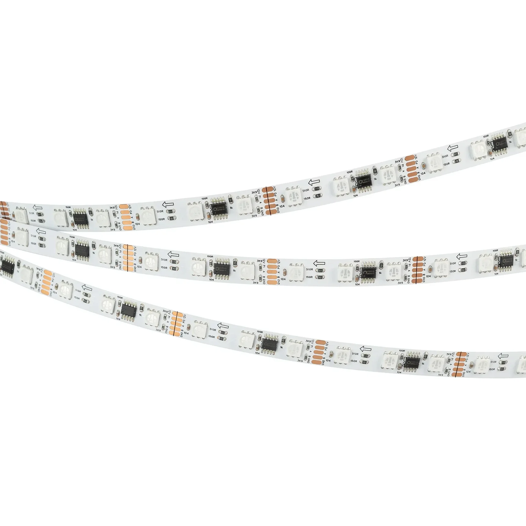 Светодиодная лента DMX-B60-10mm 12V RGB-PX3 (14 W/m, IP20, 5m) (Arlight, -) 039174(1)