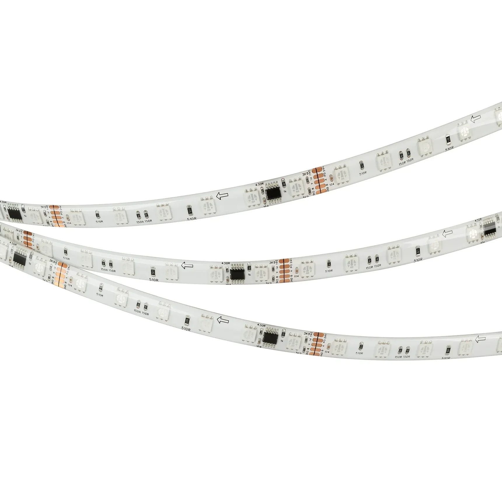 Светодиодная лента герметичная DMX-SE-B60-10mm 24V RGB-PX6 (14 W/m, IP65, 5m) (Arlight, -) 039607(1)