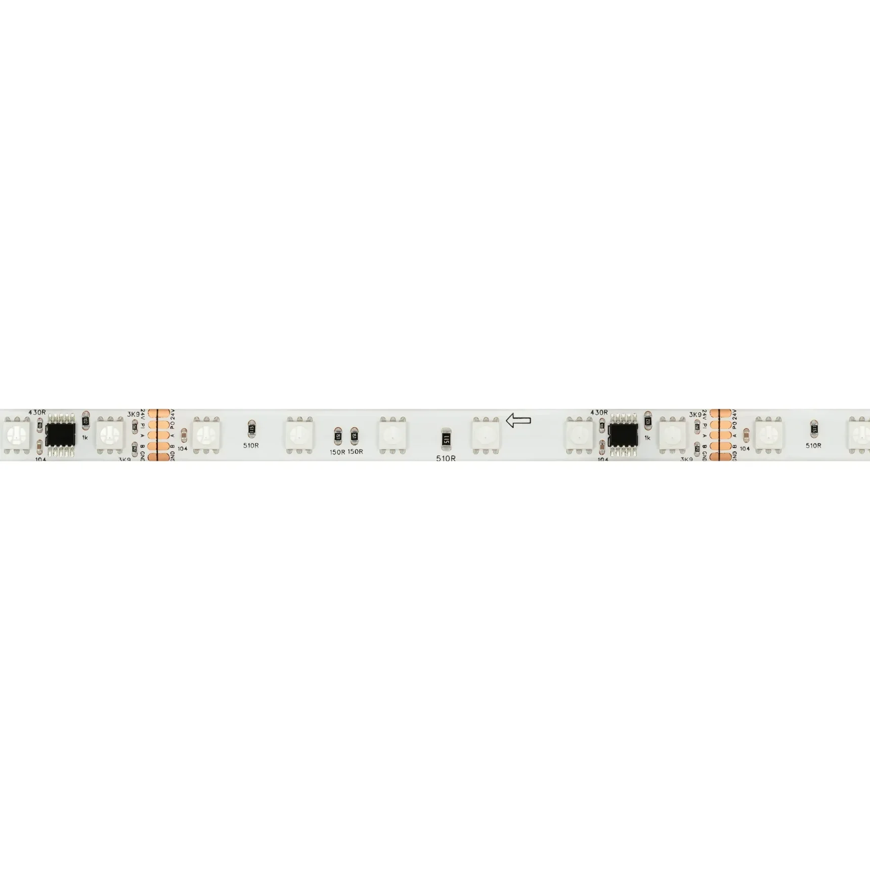 Светодиодная лента герметичная DMX-SE-B60-10mm 24V RGB-PX6 (14 W/m, IP65, 5m) (Arlight, -) 039607(1)