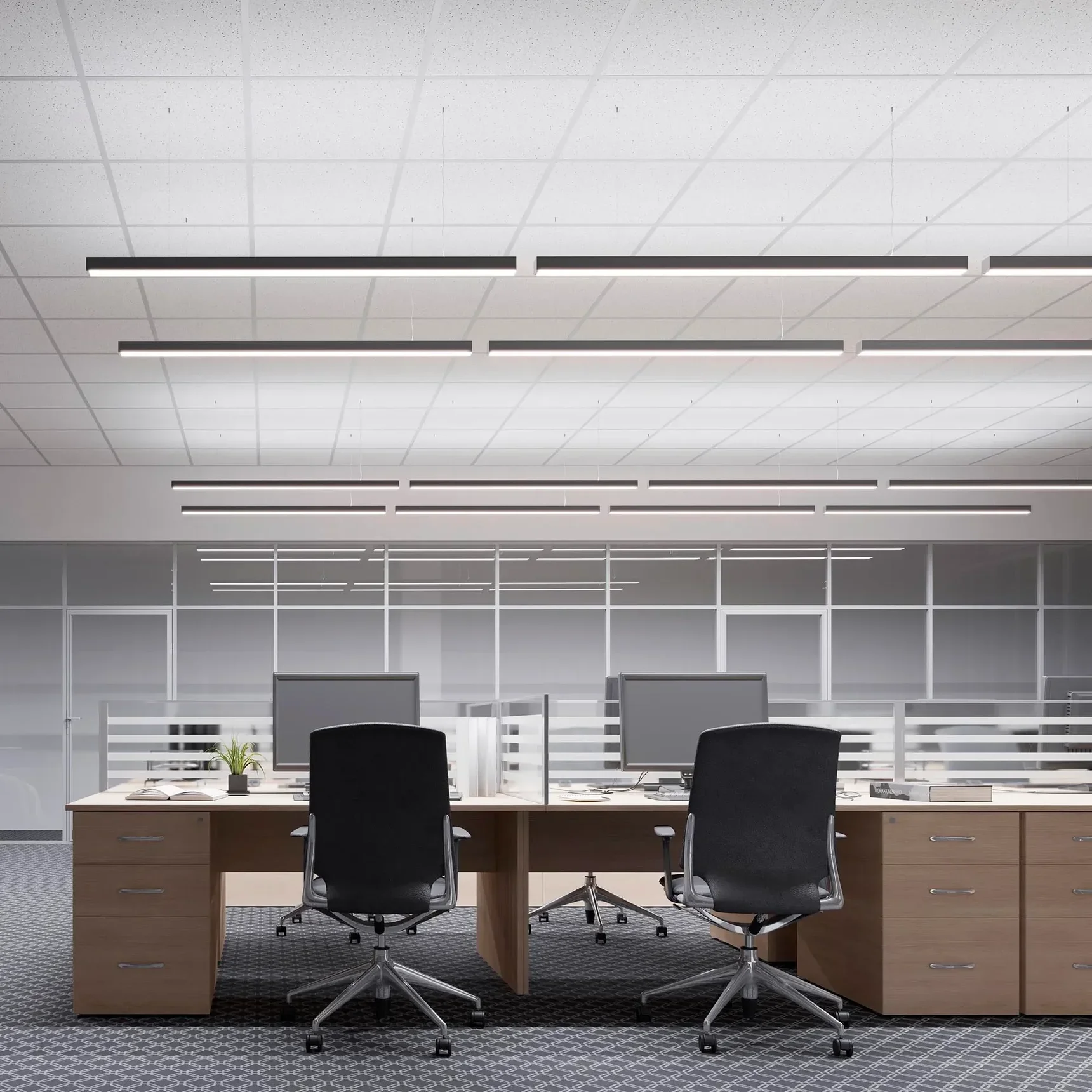 Профиль LINE-5050-DUAL-2000 ANOD BLACK (Arlight, Алюминий) 045652 045652