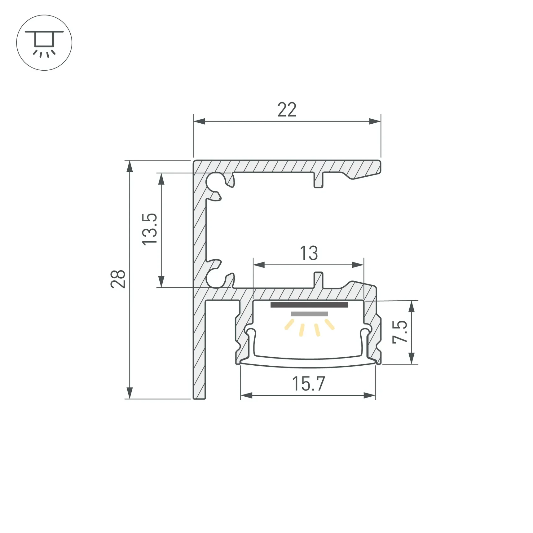 Профиль WALL-2228-2000 ANOD BLACK (Arlight, Алюминий) 050488 050488
