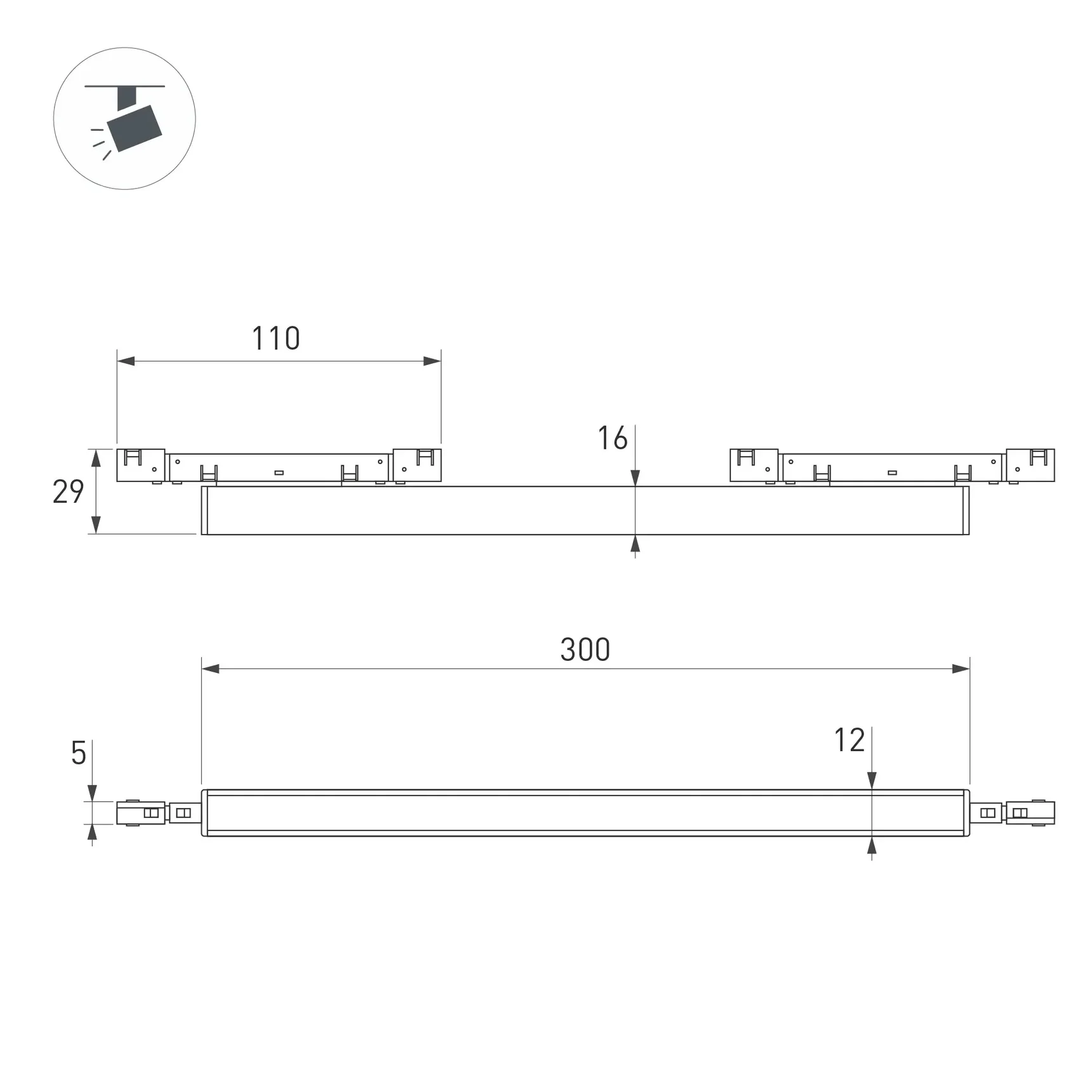 Светильник MAG-MICROCOSM-FLAT-L300-10W Day4000 (WH, 100 deg, 24V) (Arlight, IP20 Металл, 5 лет) 051819