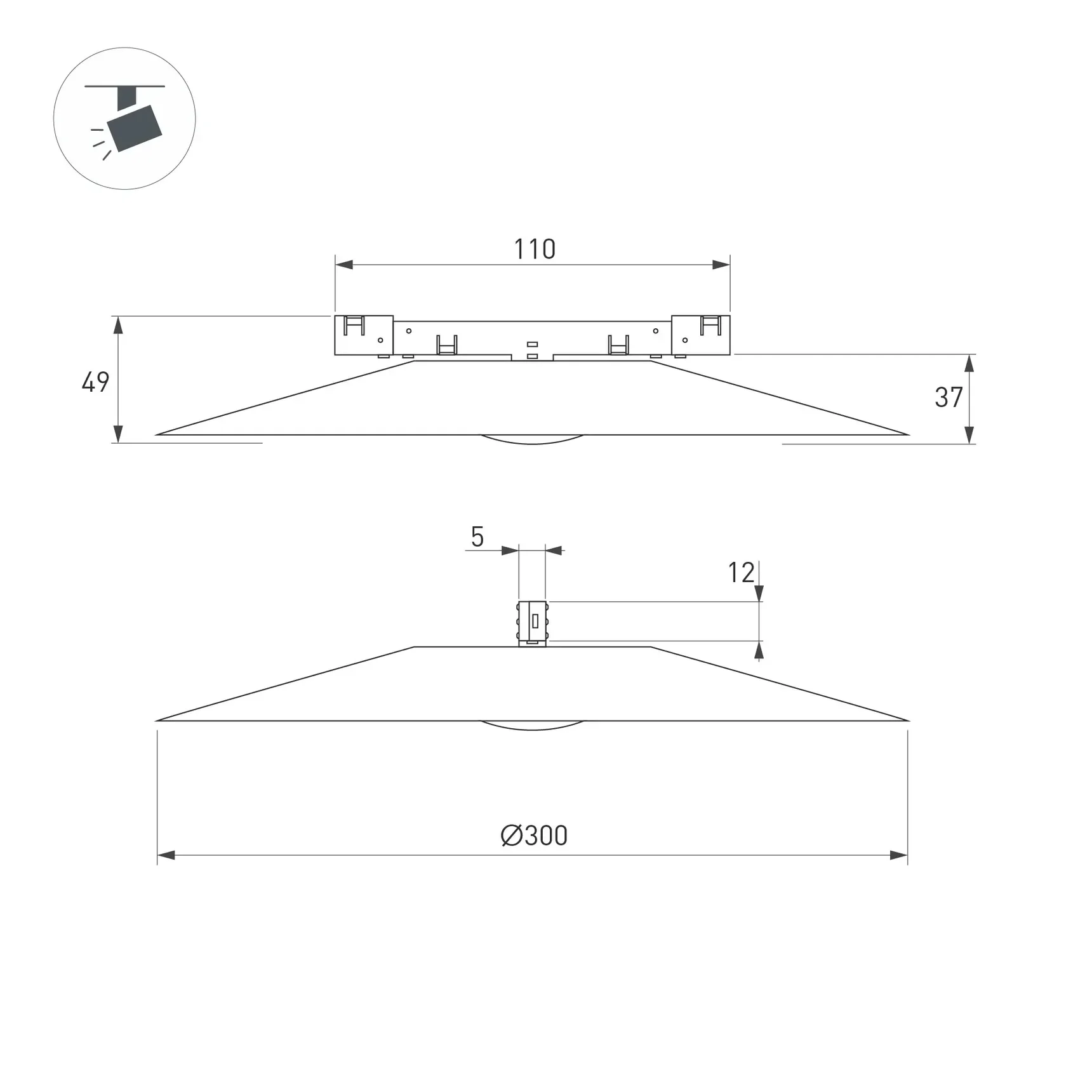 Светильник MAG-MICROCOSM-DISCO-R300-7W Day4000 (WH, 36 deg, 24V) (Arlight, IP20 Металл, 5 лет) 051833