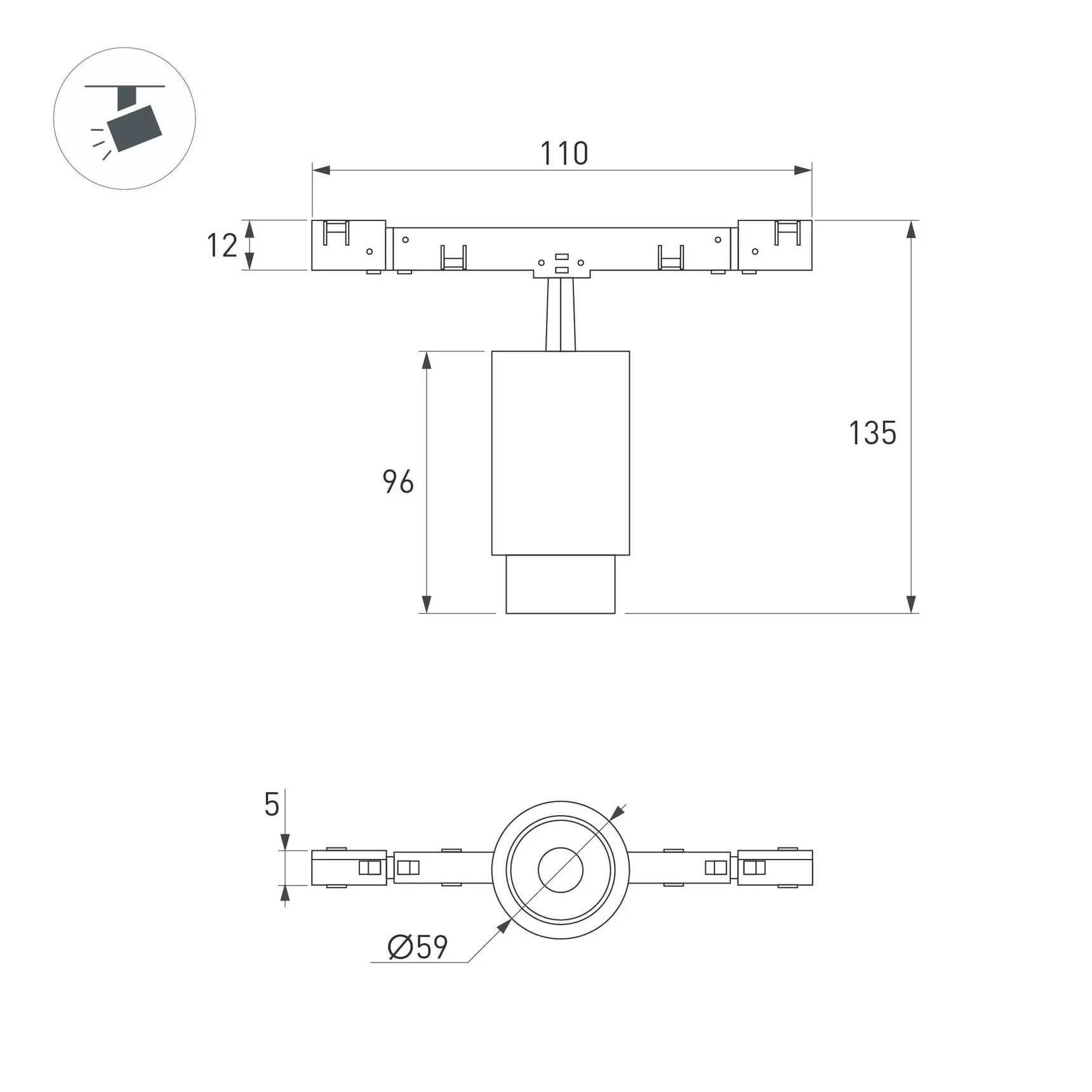 Светильник MAG-MICROCOSM-SPOT-ZOOM-R59-12W Warm3000 (WH, 20-60 deg, 24V) (Arlight, IP20 Металл, 5 лет) 052104