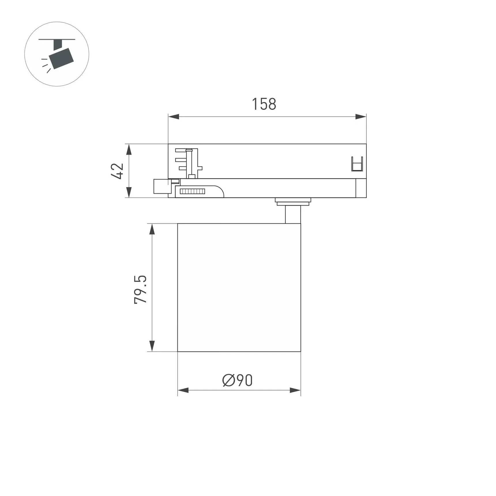 Светильник LGD-DYKE-4TR-R90-26W Day4000 (WH, 20 deg, 230V) (Arlight, IP20 Металл, 5 лет) 052147