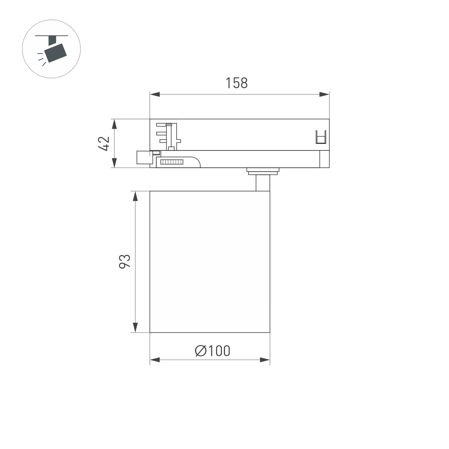 Светильник LGD-DYKE-4TR-R100-36W Day4000 (WH, 50 deg, 230V) (Arlight, IP20 Металл, 5 лет) 052291