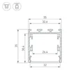 Профиль LINE-М-3535-2000 WHITE (Arlight, Алюминий) 054171