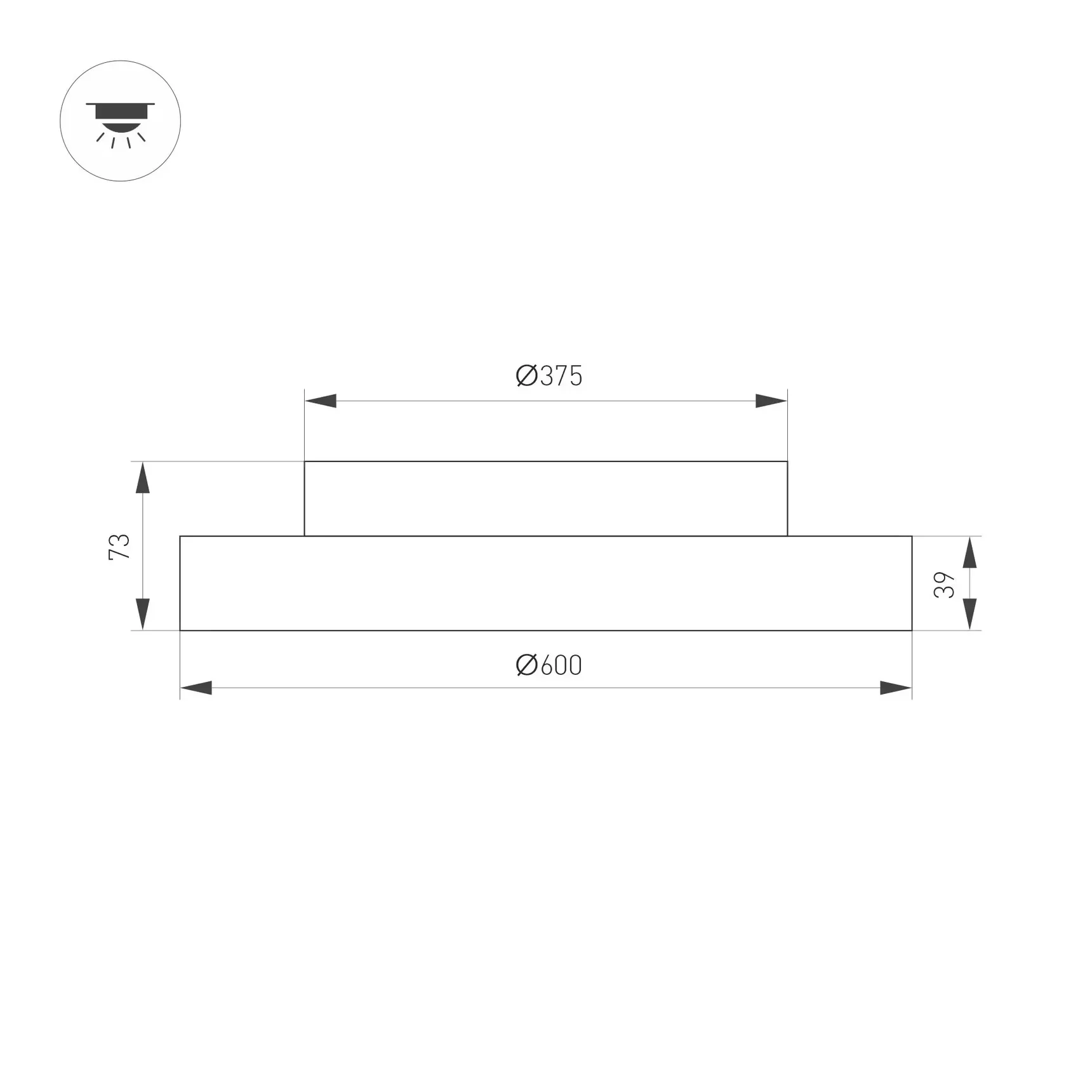 Светильник SP-ESTELY-R600-50W Warm3300-MIX (WH, 80 deg, 230V, TRIAC) (Arlight, IP20 Металл, 5 лет) 054800