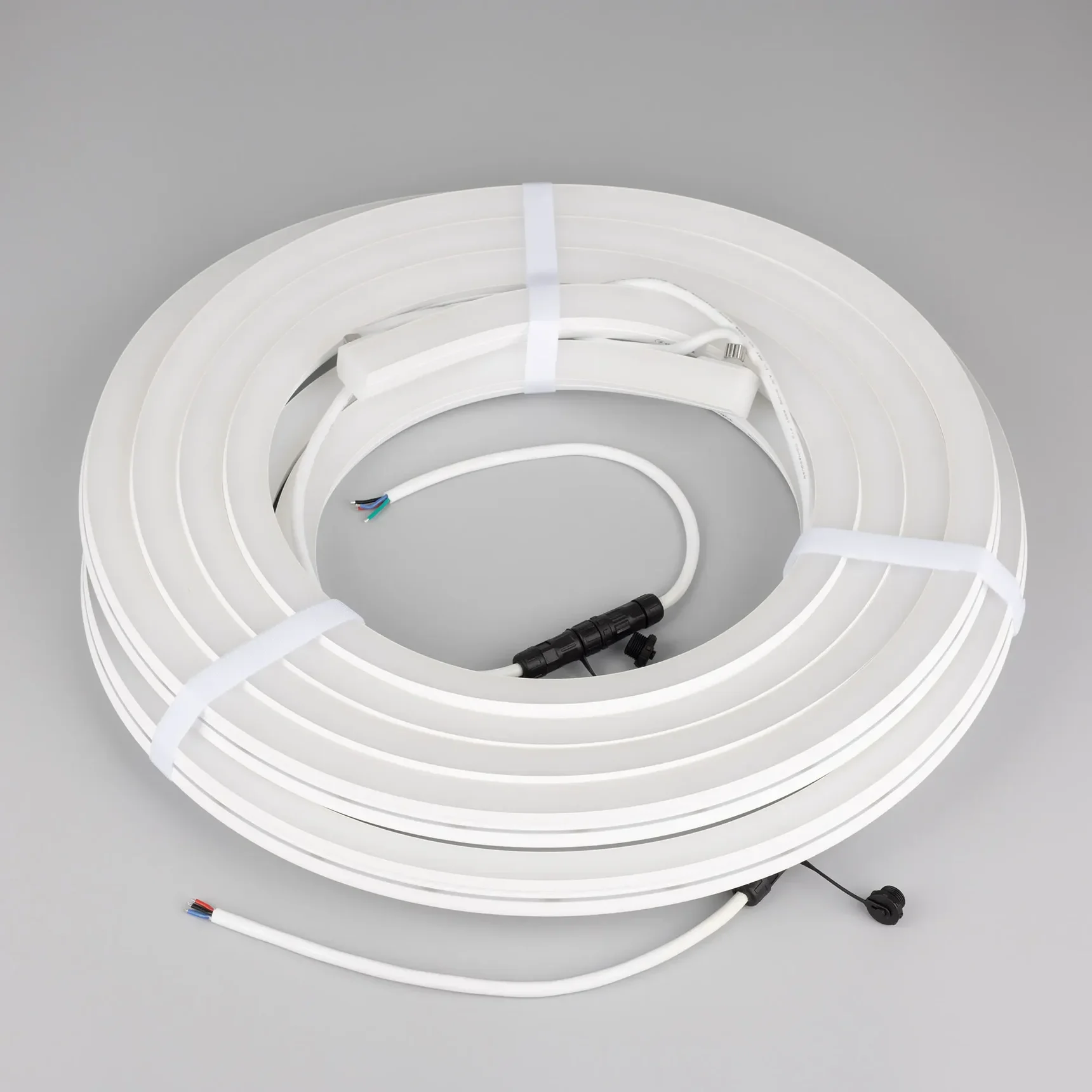 Светодиодная лента герметичная MOONLIGHT-PRO-SIDE-X360-20x20mm 24V RGB (12 W/m, IP67, 10m, wire x2) (Arlight, Вывод боковой, 5 лет) 054983
