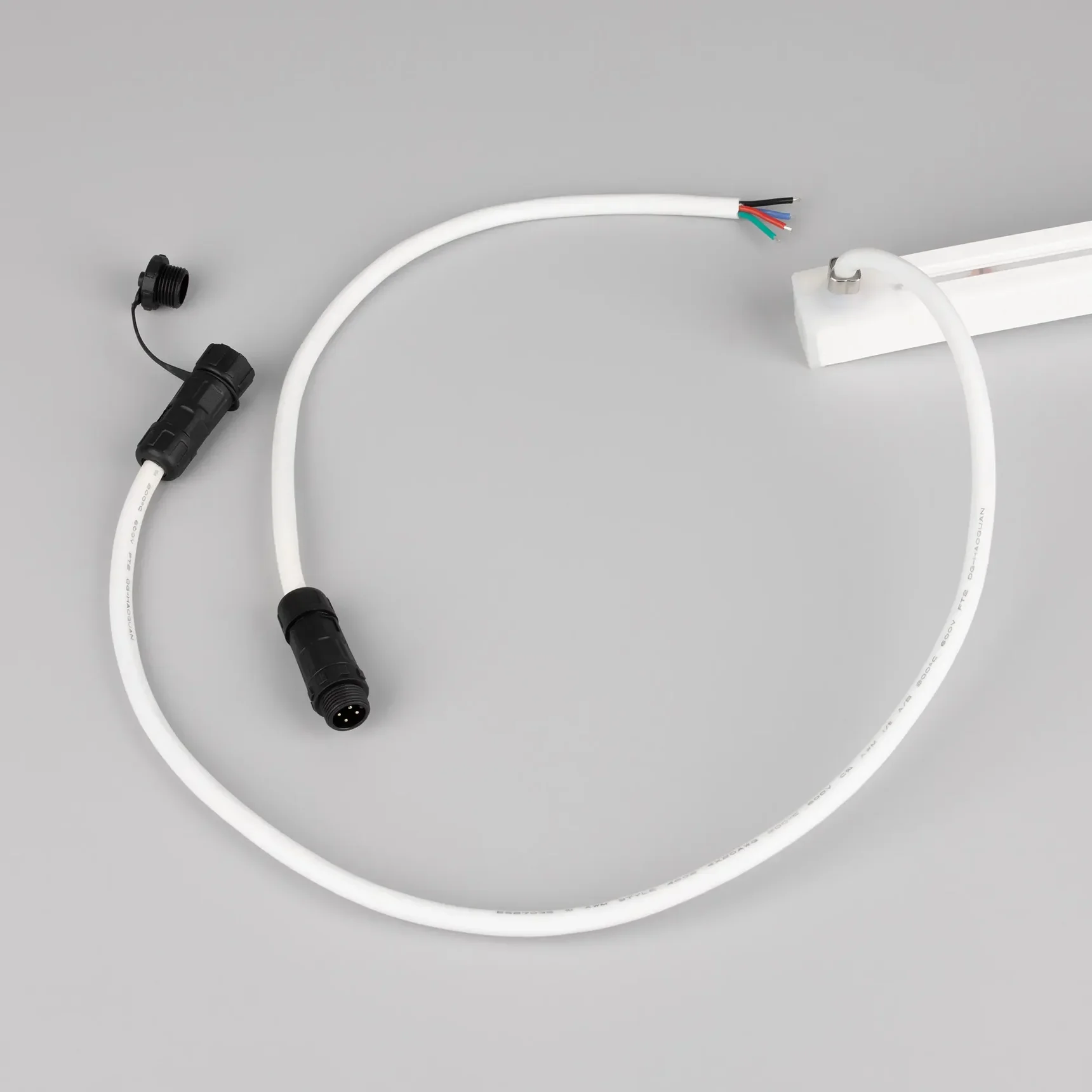 Светодиодная лента герметичная MOONLIGHT-PRO-SIDE-X360-20x20mm 24V RGB (12 W/m, IP67, 10m, wire x2) (Arlight, Вывод боковой, 5 лет) 054983