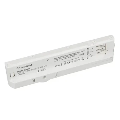 Блок питания для трековых систем ARJ-TR-42-PFC-DALI2-PD-NFC-WH (42W, 10-42V, 0.3-1.05 A, 4TR) (Arlight, IP20 Пластик, 5 лет) 055293
