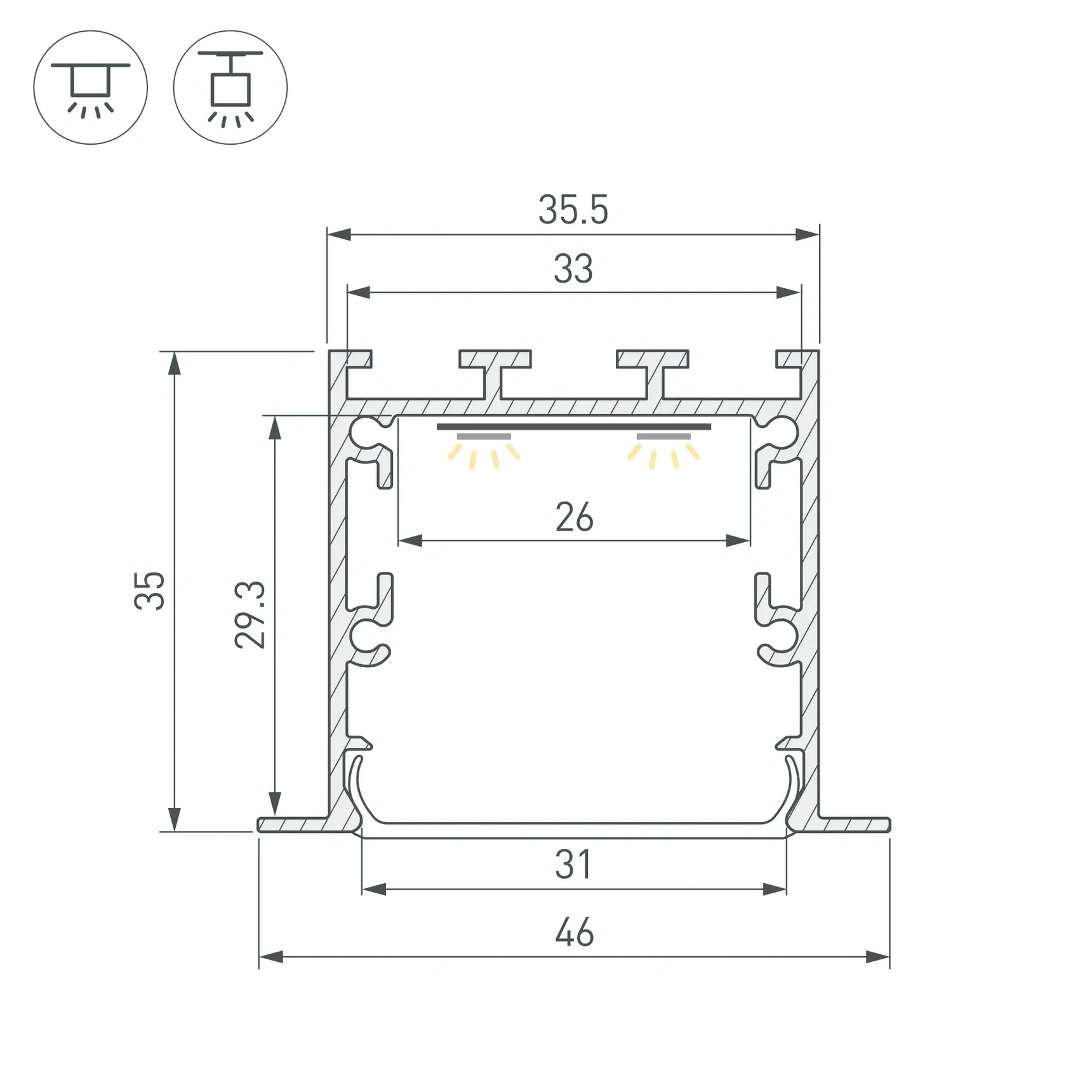 Профиль LINIA49-F-M-3000 WHITE (Arlight, Алюминий) 055396 055396