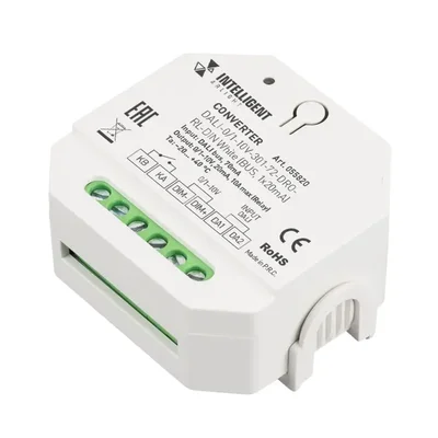 INTELLIGENT ARLIGHT Конвертер DALI-0/1-10V-301-72-DRO-RL-DIN White (BUS, 1x20mA) (IARL, IP20 Пластик, 5 лет) 055820