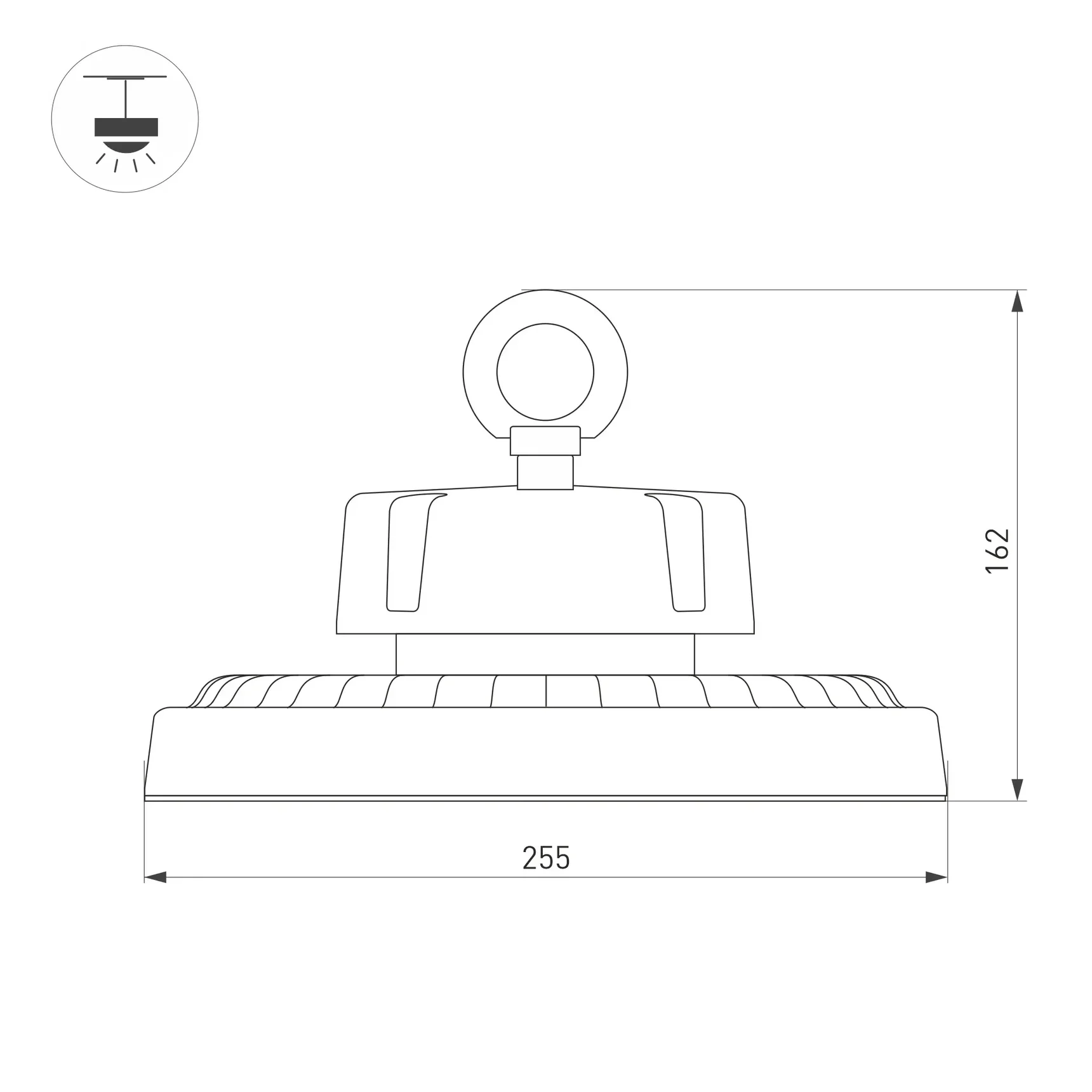 Светильник SP-ERCON-R255-100W White5000 (BK, 90 deg, 230V) (Arlight, IP65 Металл, 5 лет) 056100