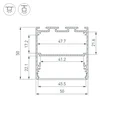 Профиль LINE-M-5050-3000 BLACK (Arlight, Алюминий) 056349