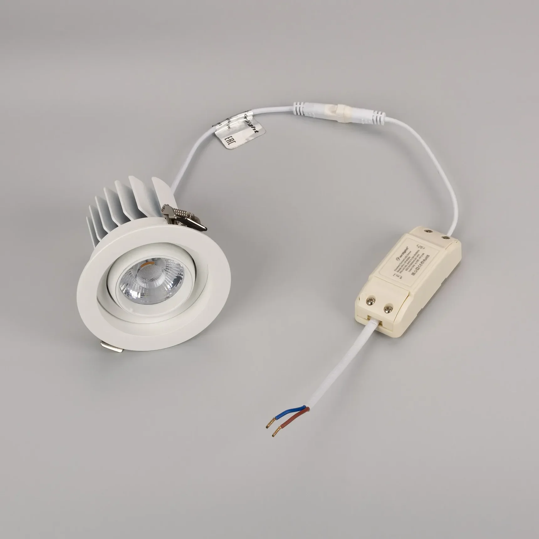 Светильник MS-VORTEX-BUILT-R90-12W Warm3000 (WH-WH, 20 deg, 230V) (Arlight, IP20 Металл, 5 лет) 056564