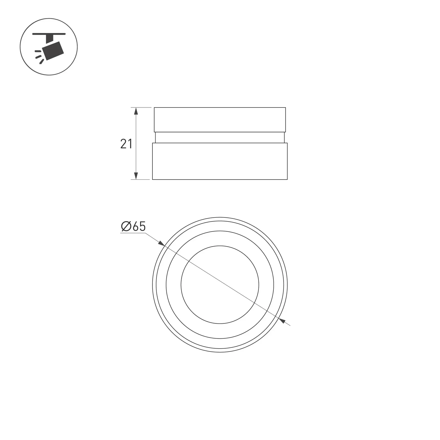 Насадка с фиксированным углом LGD-ARTIFACT-LENS-R65 (BK, 15 deg) (Arlight, Металл) 057120