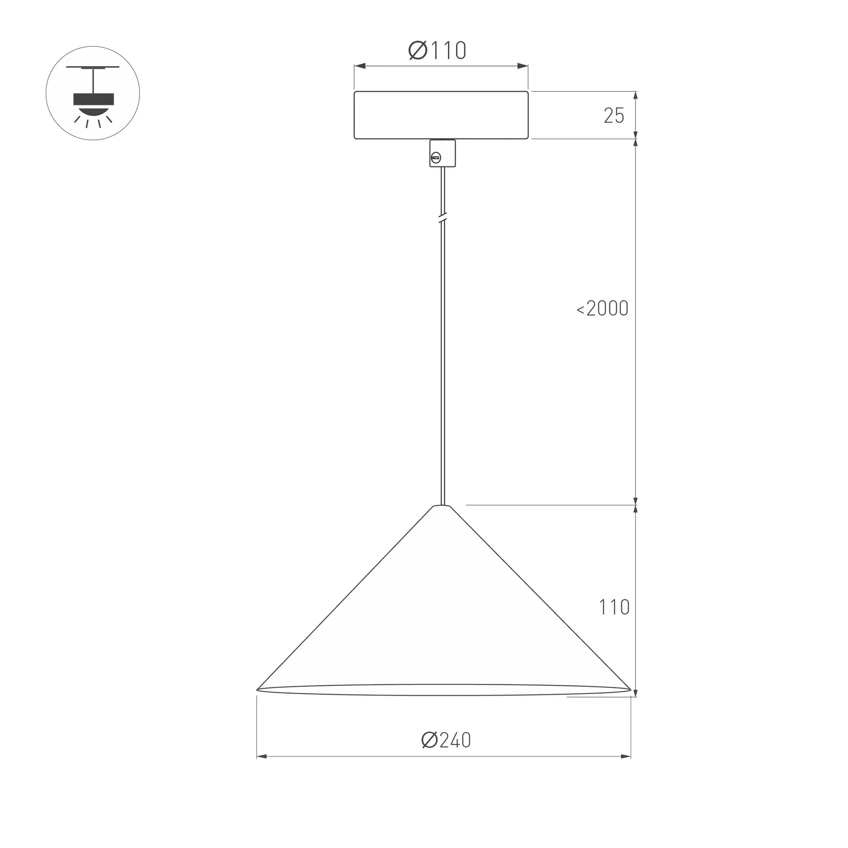 Светильник SP-MAKOTO-R240-10W Warm3000 (BK, 36 deg, 230V, TRIAC) (Arlight, IP20 Металл, 3 года) 057212
