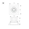 Светильник MS-VORTEX-BUILT-S140x140-30W Day4000 (WH-WH, 30 deg, 230V) (Arlight, IP20 Металл, 5 лет) 057923