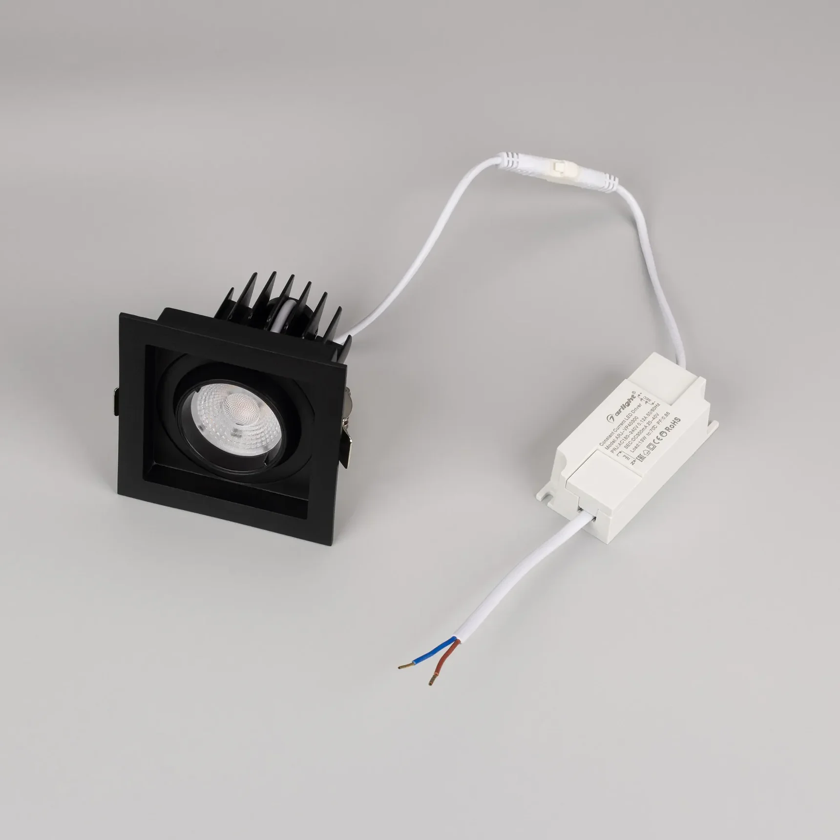 Светильник MS-VORTEX-BUILT-S90x90-12W Warm3000 (BK-BK, 40 deg, 230V) (Arlight, IP20 Металл, 5 лет) 057954