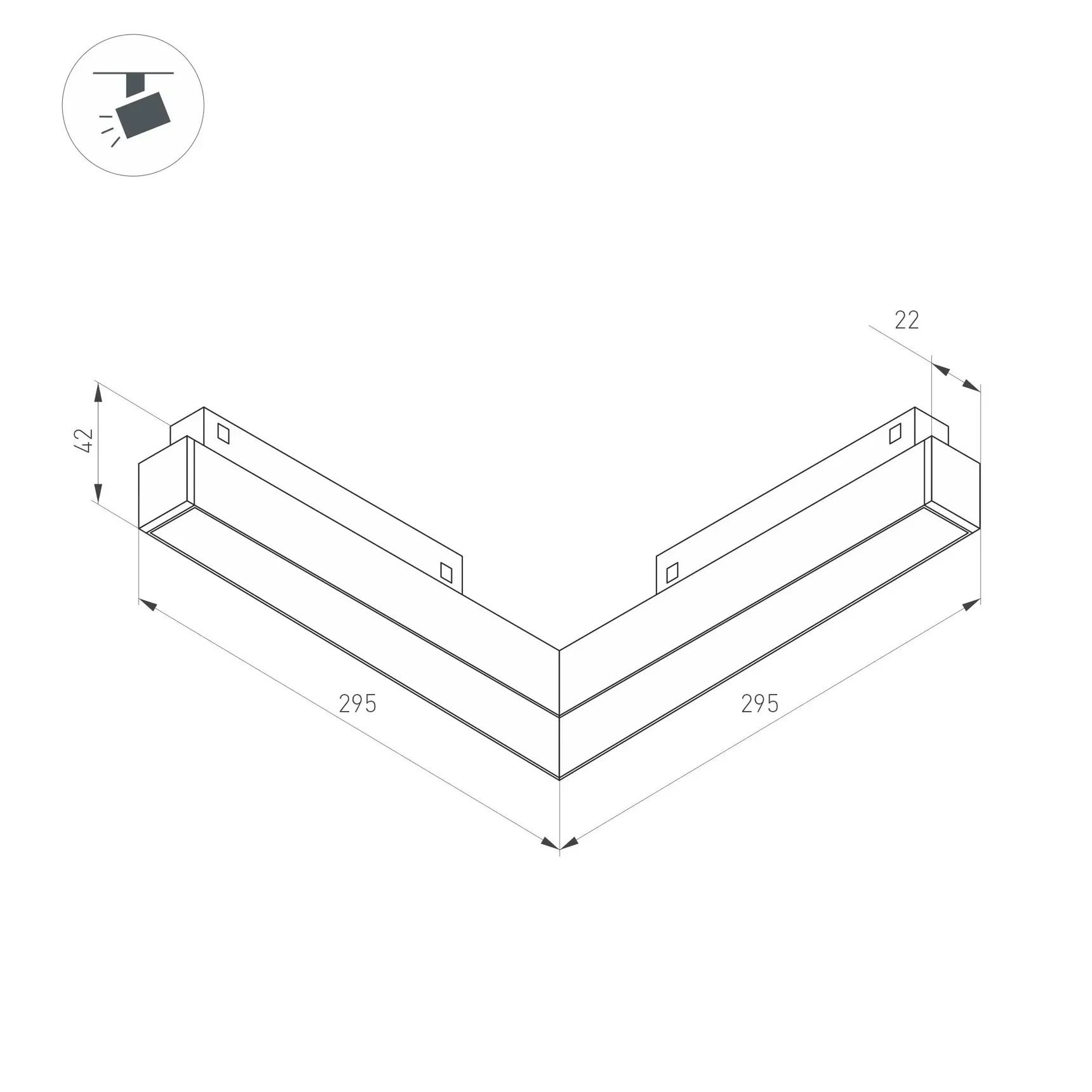 Светильник MAG-ORIENT-FLAT-ANGLE-L295-18W Day4000 (BK, 100 deg, 48V) (Arlight, IP20 Металл, 5 лет) 058209