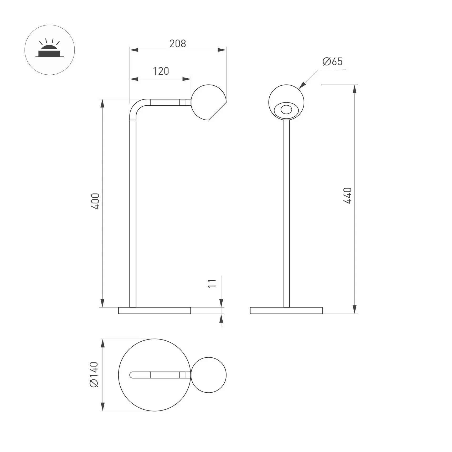 Светильник SP-OTTORI-TAB-6W Warm3000 (BR, 30 deg, 230V) (Arlight, IP20 Металл, 3 года) 058487