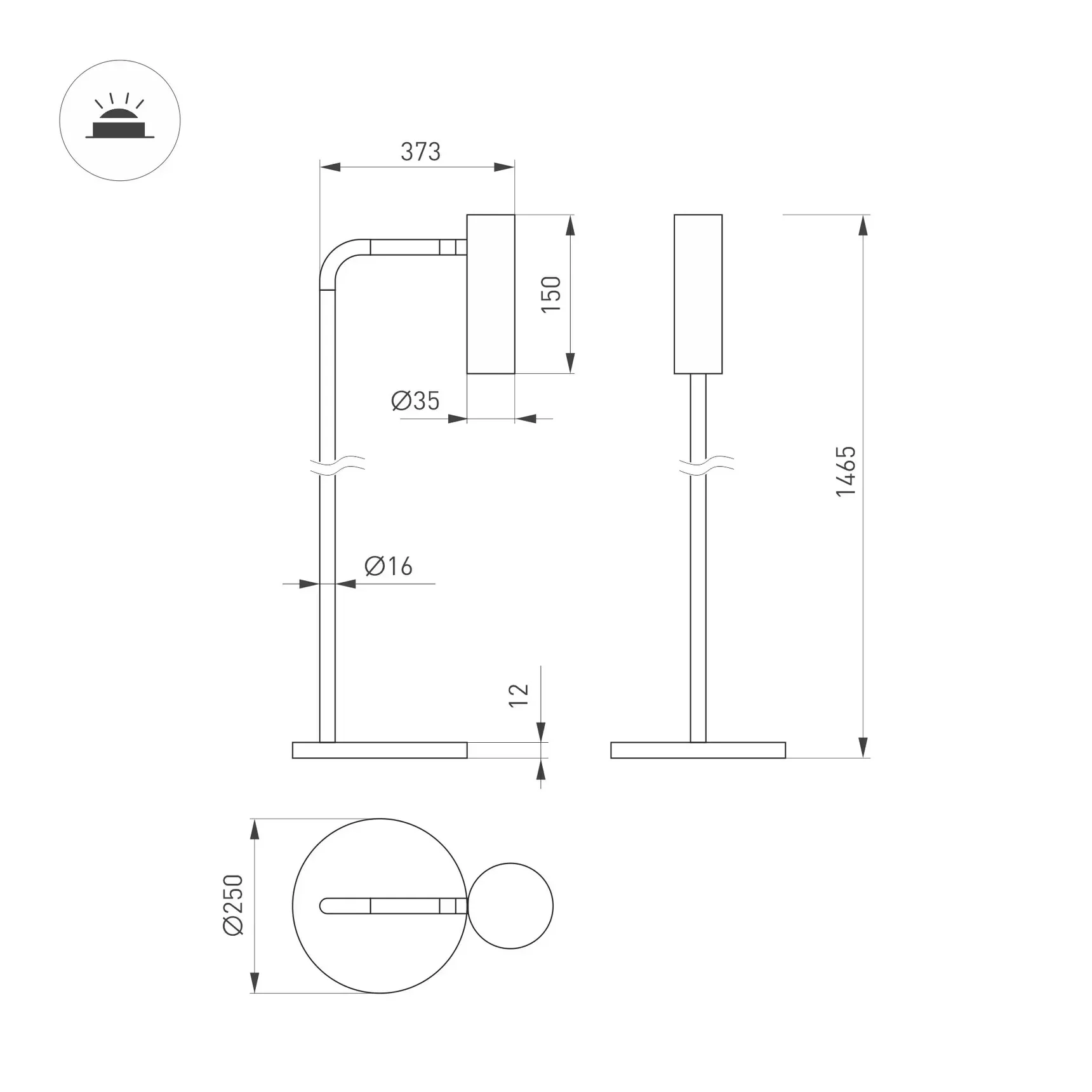 Светильник SP-VERDI-FLOOR-3W Warm3000 (BR, 20 deg, 230V) (Arlight, IP20 Металл, 3 года) 058488