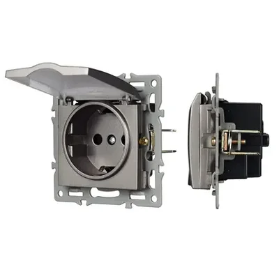 Механизм розетки влагозащищённый SCT-MCP-PL-GR (250V, 16A) (Arlight, -)