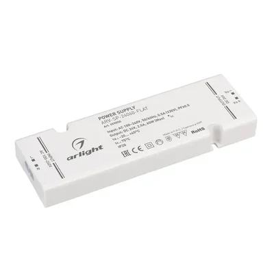 Блок питания ARV-SP-24060-FLAT (24V, 2.5A, 60W) (Arlight, IP20 Пластик, 5 лет) 059050