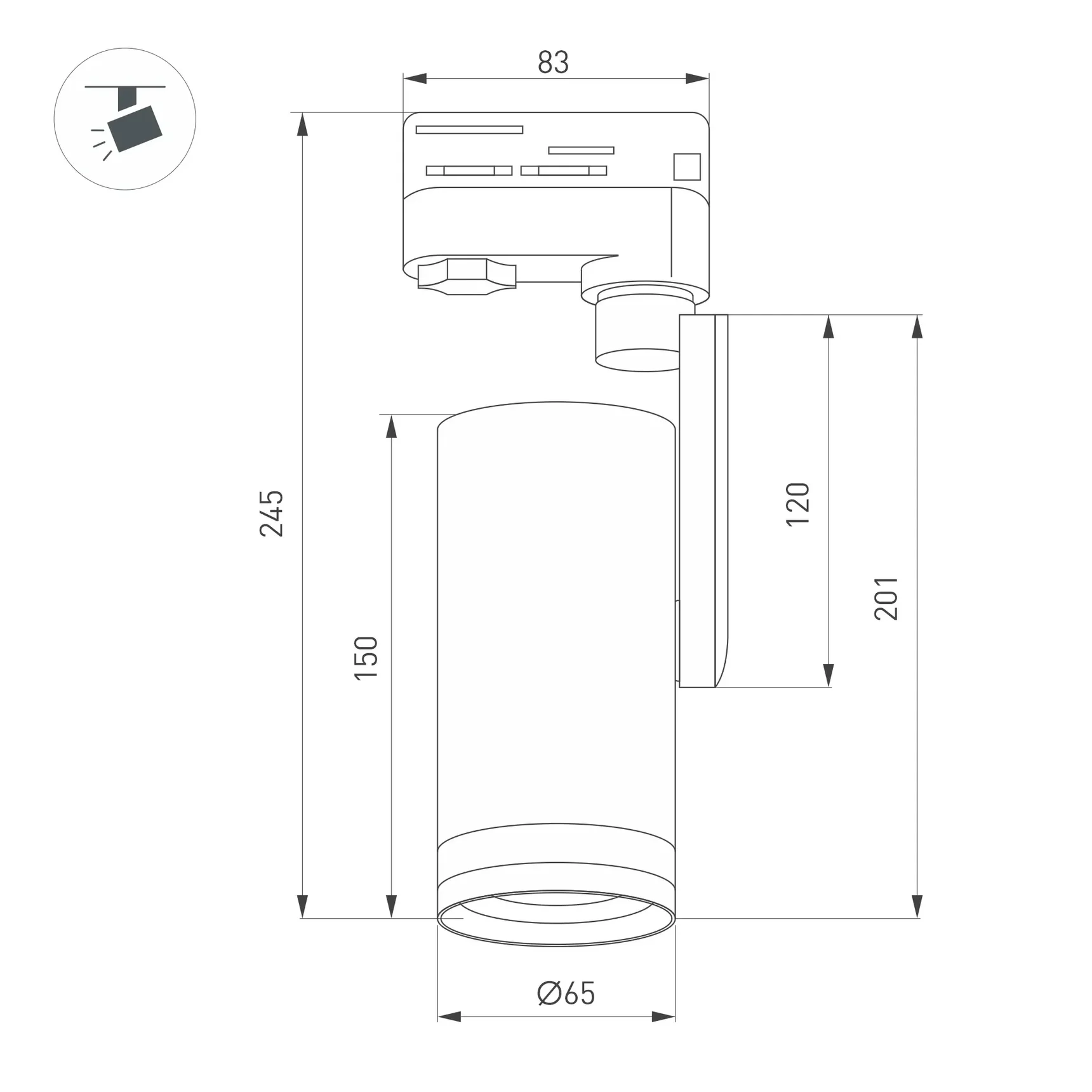 Светильник LGD-URANUS-4TR-R65-10W Warm3500-MIX (WH, 20-50 deg, side holder, 230V) (Arlight, IP20 Металл, 5 лет) 059361