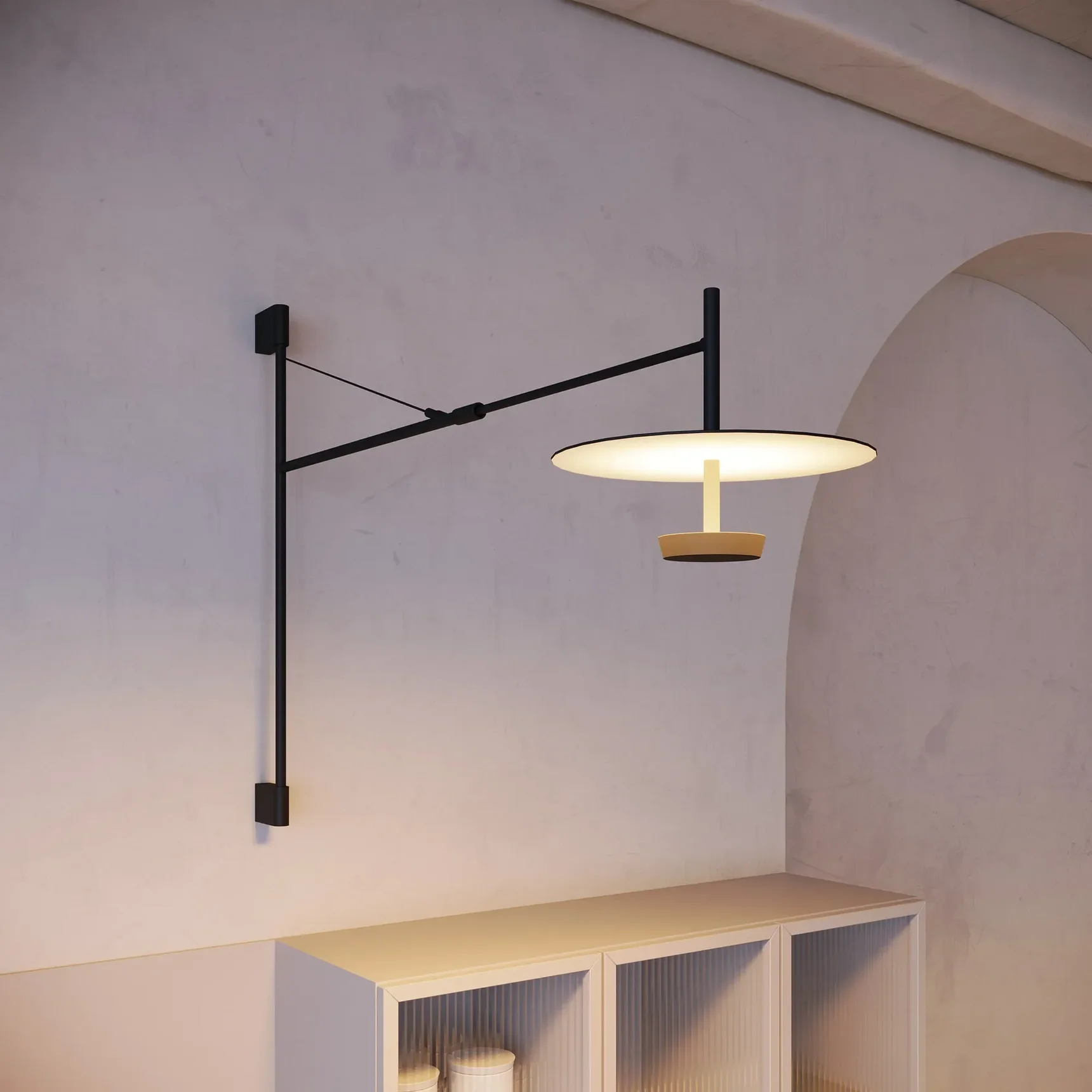 Светильник SP-CAMPANA-WALL-L1450-9W Warm3000 (BK, 130 deg, 230V, TELESCOPIC) (Arlight, IP20 Металл, 5 лет) 059596