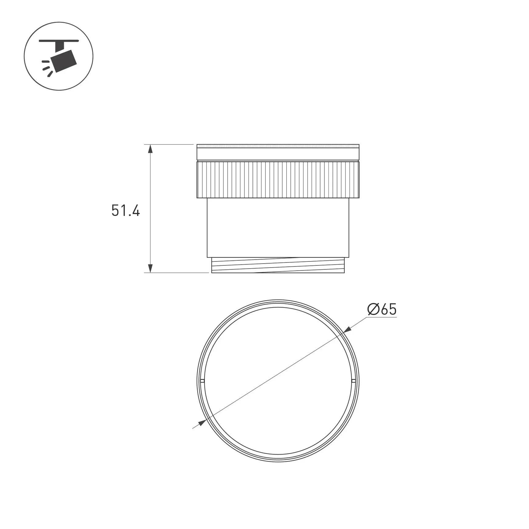 Насадка с изменяемым углом LGD-ARTIFACT-ZOOMLENS-R65 (BK, 10-50 deg) (Arlight, Металл) 059711