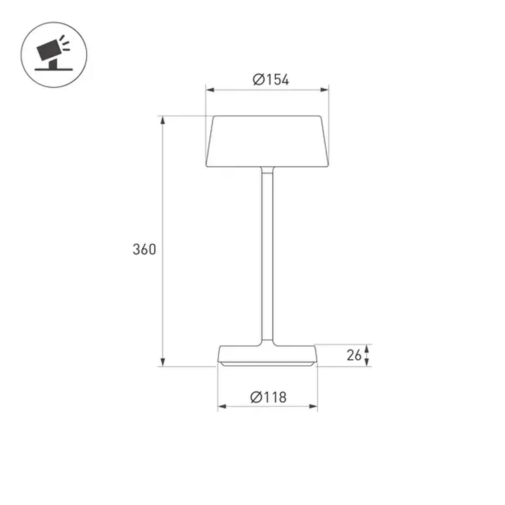 Светильник настольный SP-LATIDE-1.5W Warm2700 (Черный, 125 deg, 5V) (Arlight, IP54 Металл, 2 года) 060834