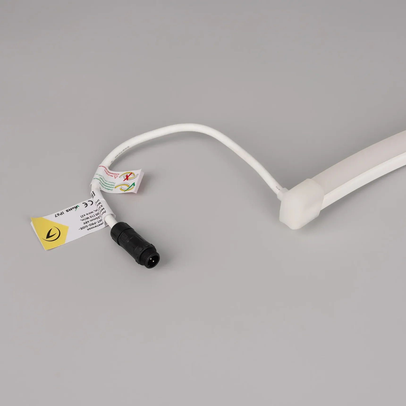 Светодиодная лента герметичная MOONLIGHT-PRO-SIDE-X320-12x24mm 48V Warm3000 (10 W/m, IP67, 30m, wire x2) (Arlight, Вывод боковой, 7 лет) 061059