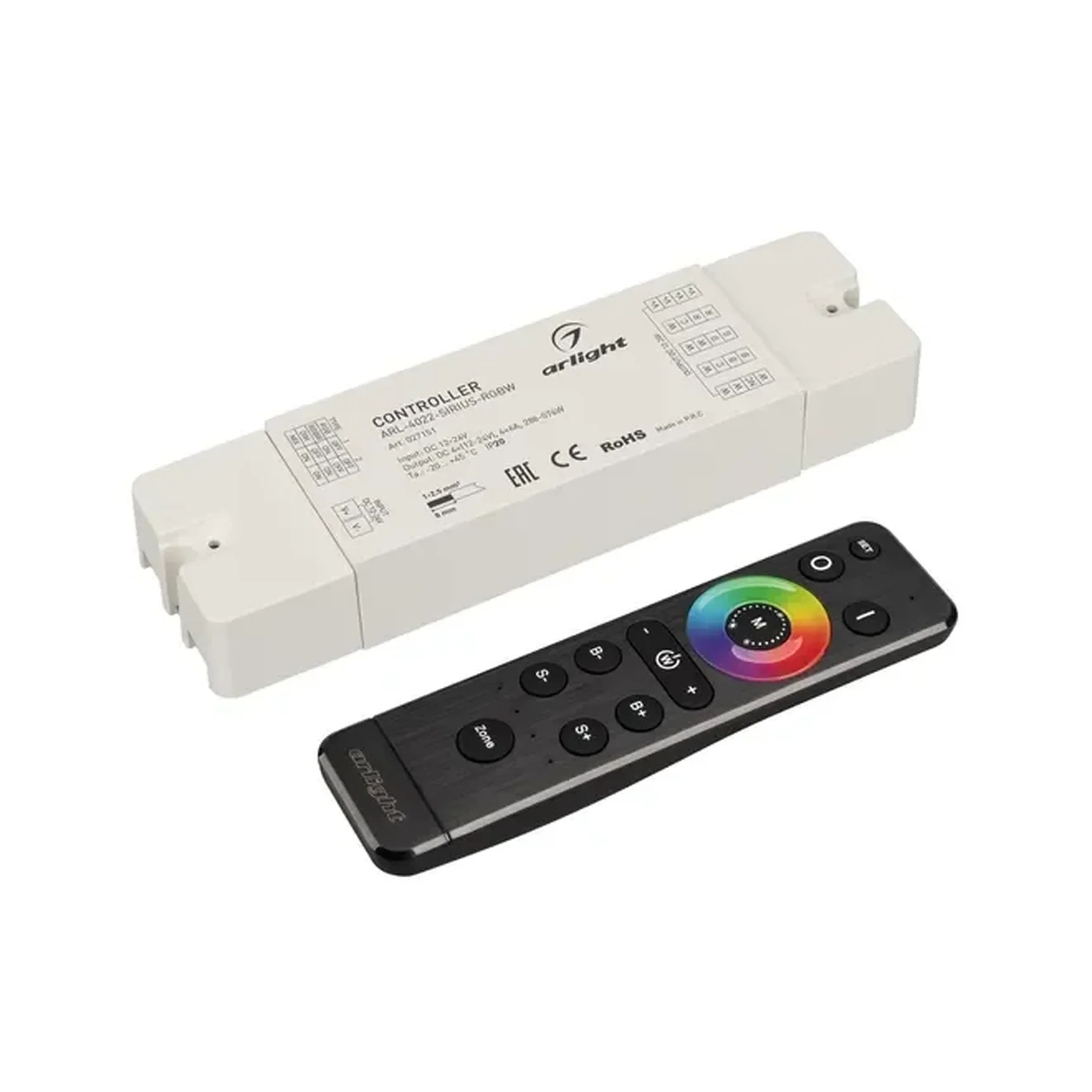 Диммер ARL-SET-PWM-104-72-RGBW-SH-IN, комплект (12-24V, 4x6A, 2.4G) (Arlight, Контроллер) 061157