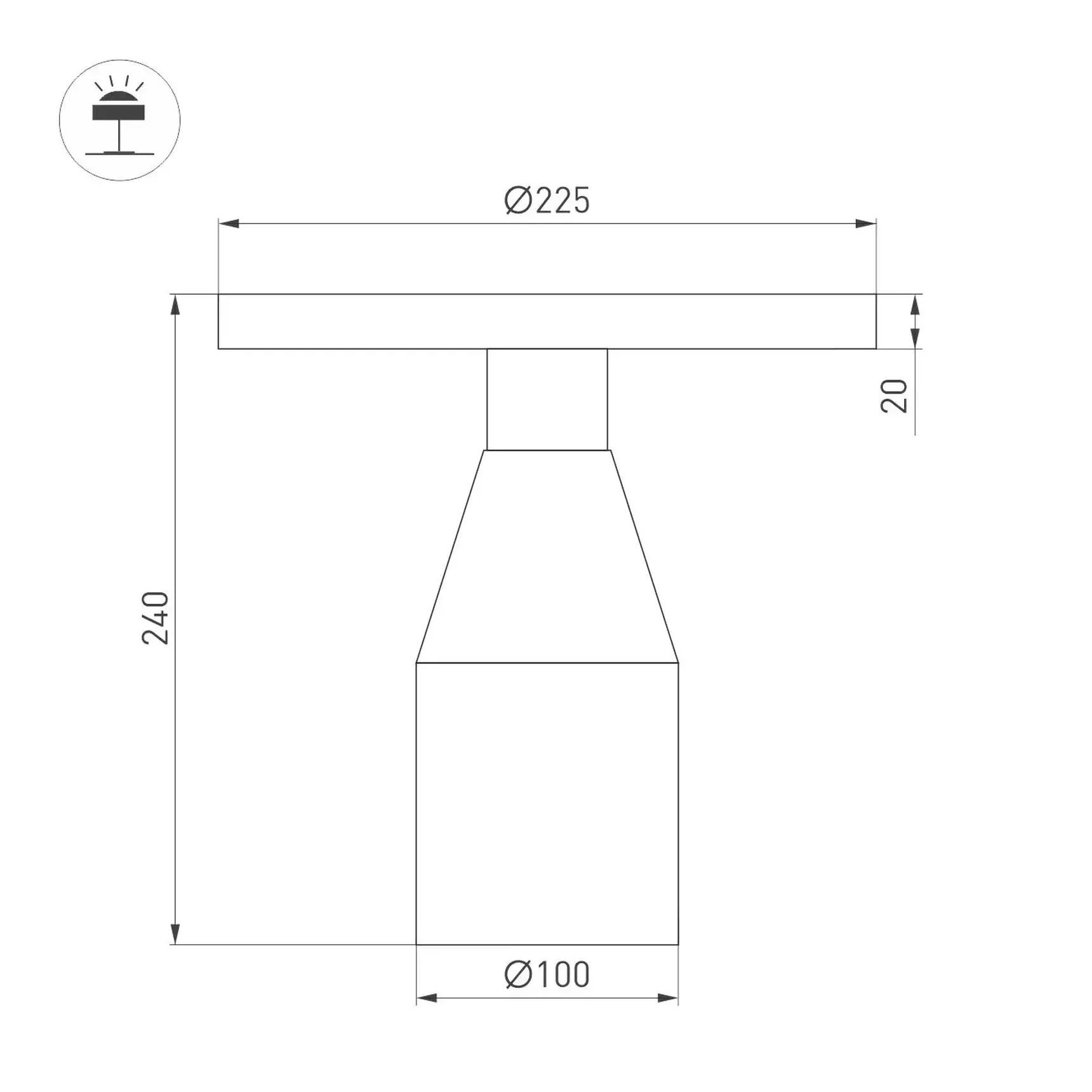Светильник SP-CROOD-TAB-R22.5x24-7W Warm3200-MIX (RD-BRG, 140 deg, 230V) (Arlight, IP20, Травертин, 5 лет) 061732