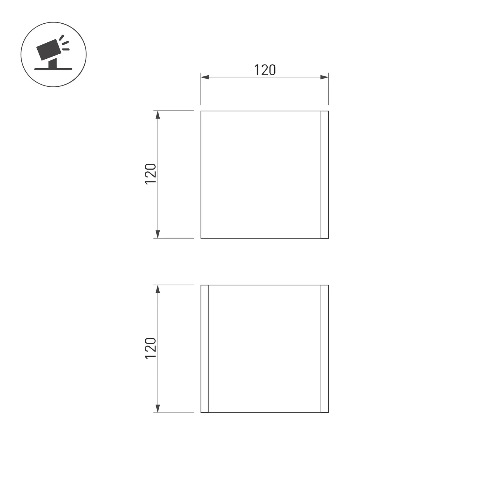 Светильник LGD-PERAN-WALL-S120x120-6W Warm3000 (Light ivory, 0-80 deg, 230V) (Arlight, IP65 Бетон, 3 года) 061760