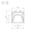 Профиль LINE-3535-TRAY-2000 ANOD (Arlight, Алюминий) 062162