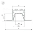 Профиль LINIA32-FANTOM-TRAY-2000 ANOD (Arlight, Алюминий) 062166