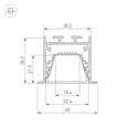 Профиль LINIA45-F-TRAY-2000 BLACK (Arlight, Алюминий) 062191