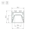 Профиль LINE-3535-TRAY-2000 BLACK (Arlight, Алюминий) 062192