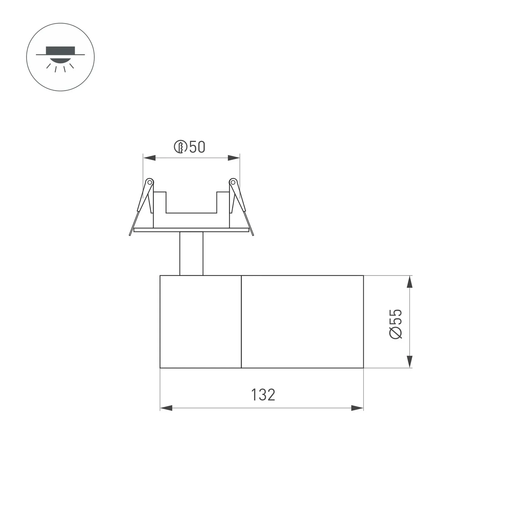 Светильник LGD-ARTEMIS-BUILT-FLAP-R55-12W Warm2700 (BK, 8-80 deg, 230V) (Arlight, IP20 Металл, 5 лет) 062274